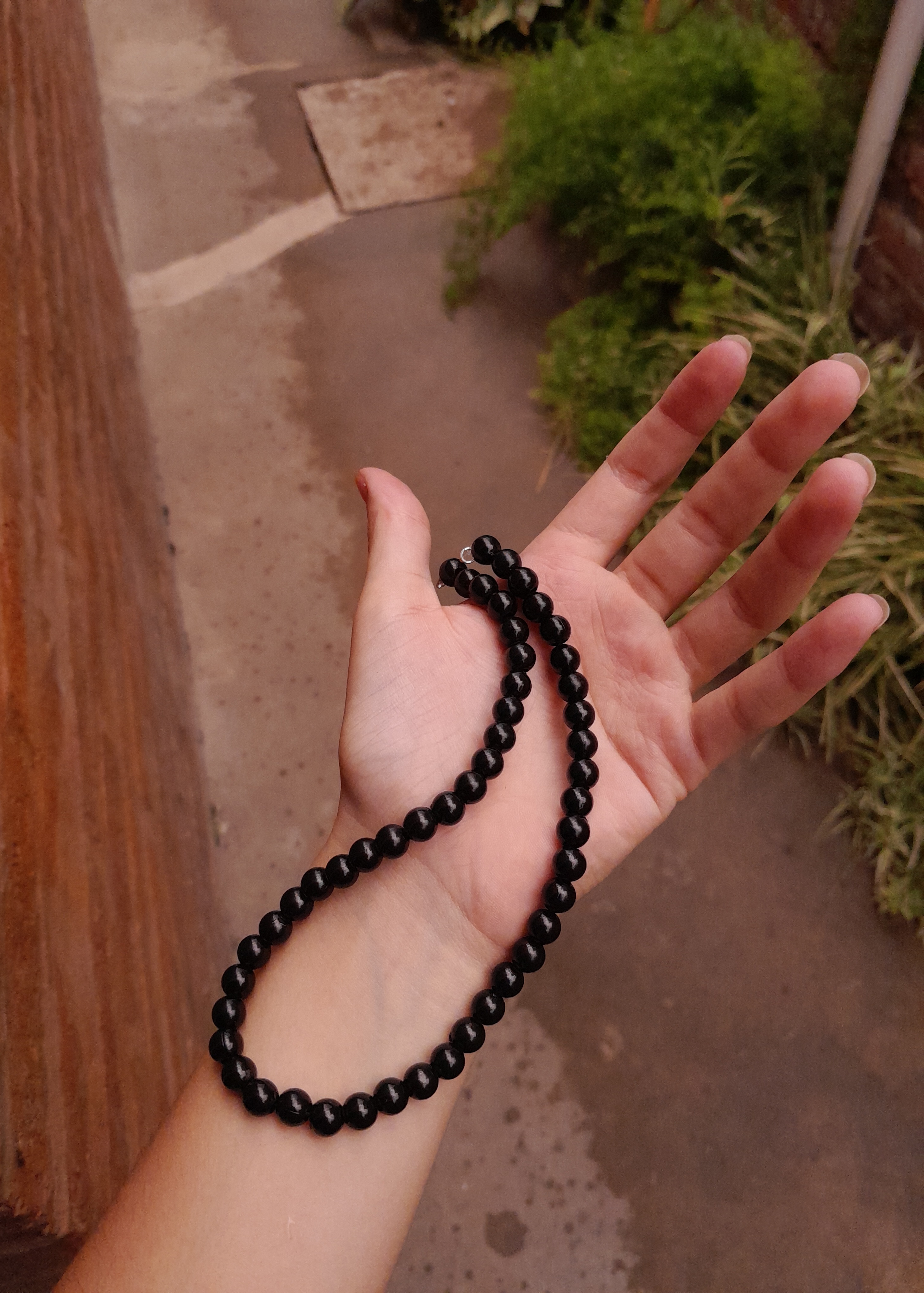 Collar perlas negras